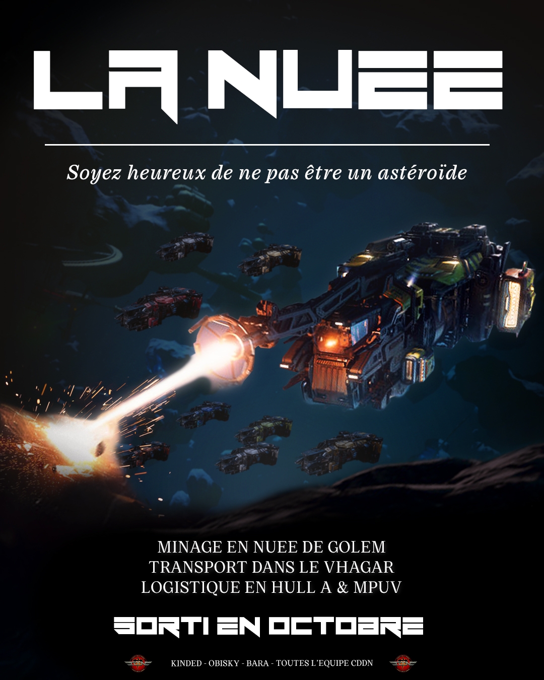 Groupe de Golems prêts pour une opération de minage Star Citizen dans le halo d’Aaron (CDDN)