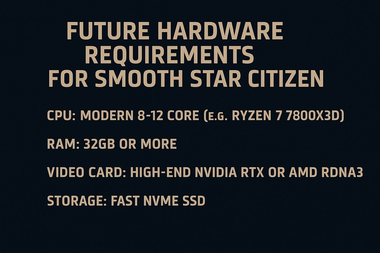 Star Citizen Genesis - Infographie des recommandations matérielles pour jouer en 1440p.